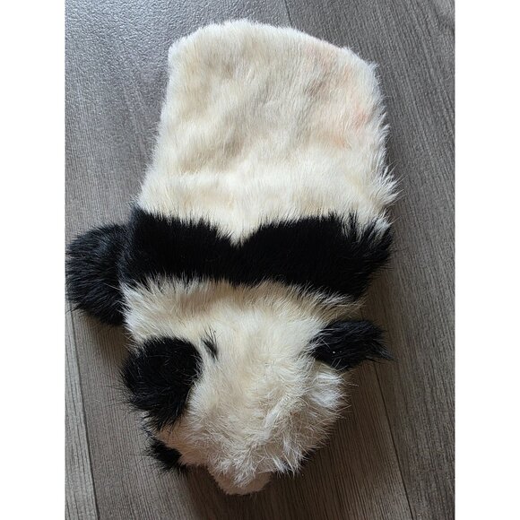 Vintage Panda Bear Plush Hand Puppet Red Velvet Lined - Picture 2 of 8